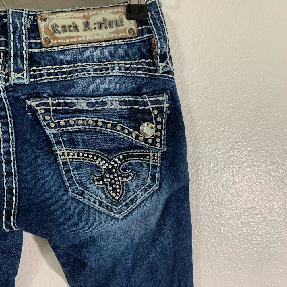 SOLD Rock Revival Johanna Skinny Jeans Denim Faded - Picture 2 of 6